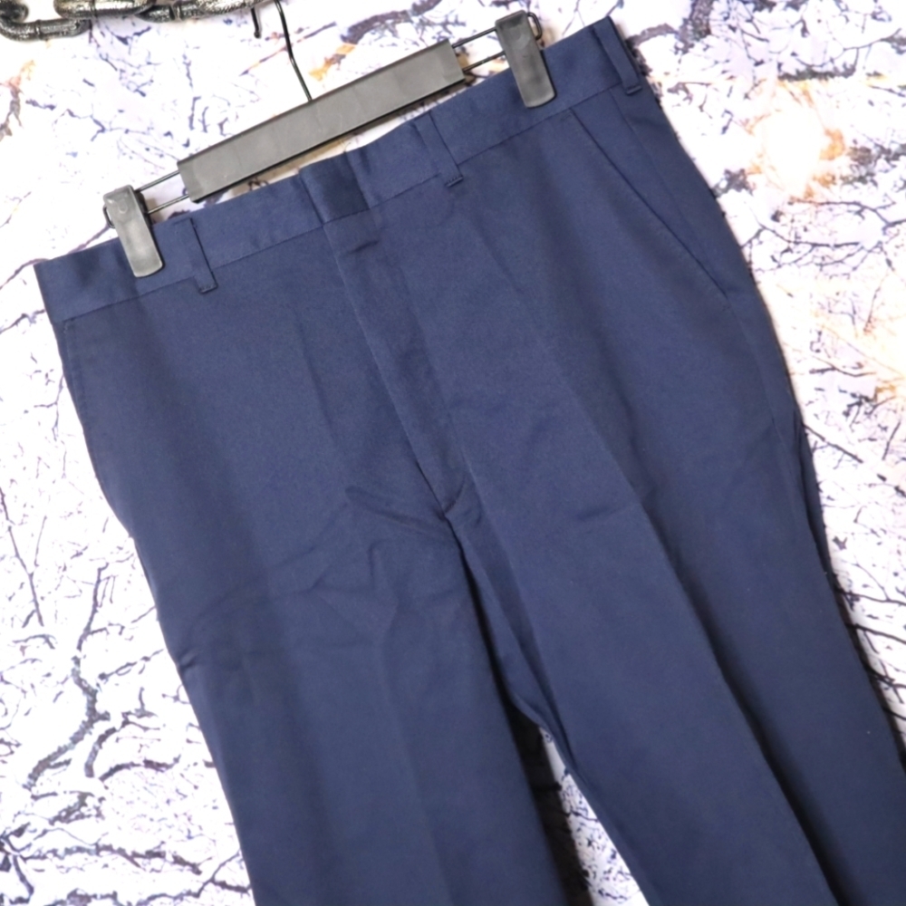 DARK NAVY FLAT FRONT DRESS PANTS 32x34 Botany 500 Vintage Office Work Business